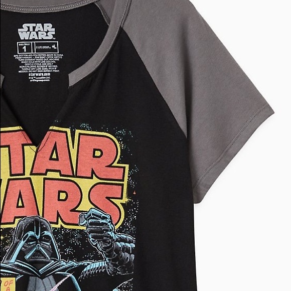 Torrid CLASSIC FIT RAGLAN TEE - STAR WARS BLACK sz 4 - Picture 3 of 4